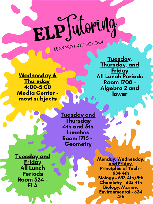 ELP Tutoring - See Dates and Times Below!